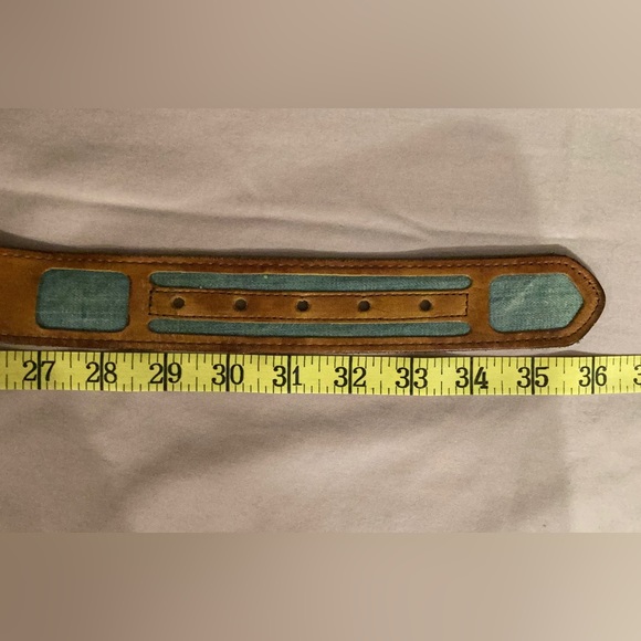 Vintage Ronaldo Leather Belt With Denim Accents - Picture 13 of 13